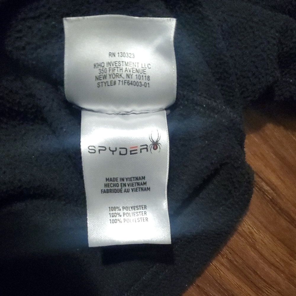 Spyder Black Fleece Quarter-Zip with Chest Pocket and Red Trim and Logo - Picture 8 of 10
